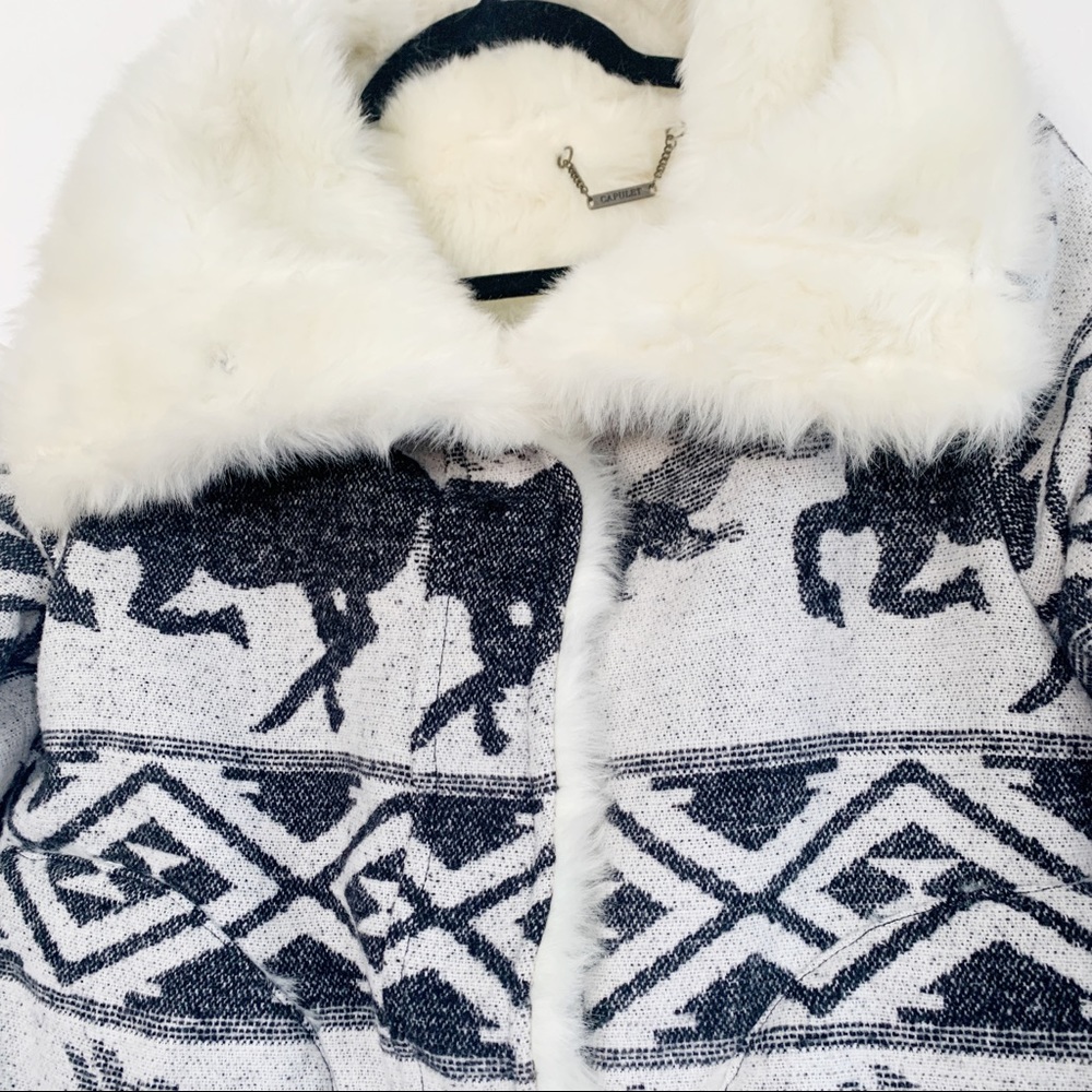 Capulet Crazy Horse Jacquard Fur lined Jacket S - Picture 3 of 8